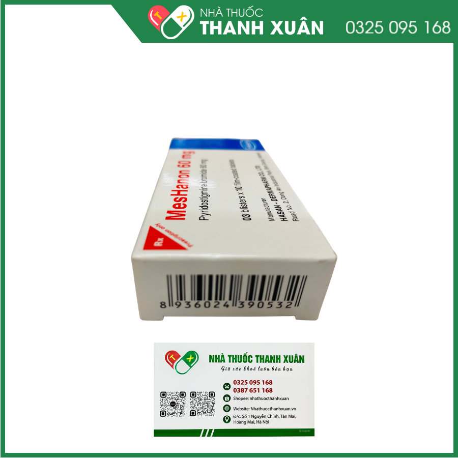 MesHanon 60mg điều trị nhược cơ, tắc ruột, bí tiểu sau phẫu thuật